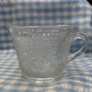 Vintage Indiana Tiara Chantilly Clear Pressed Glass Snack  with Floral Star Base